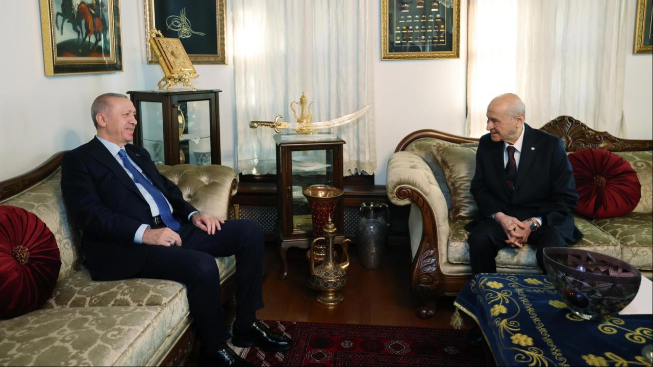 Cumhurbaşkanı Erdoğan, MHP lideri Bahçeli ile görüştü.
