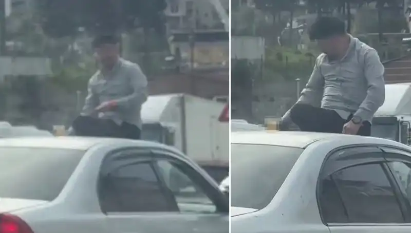 Trafikte Şaşırtan Anlar: Otomobil Üzerinde Eğlence Turu!