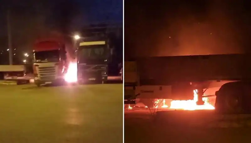 Park Halindeki Tırlara İtfaiyecilerin Müdahelesi: Yangın Nasıl Çıktı?