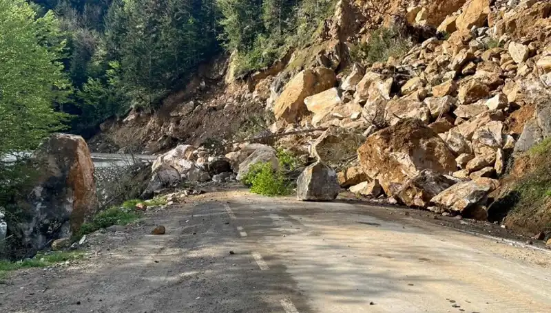 Giresun'da Fırtına Sonrası Heyelan: Yol Ulaşımı Durdu